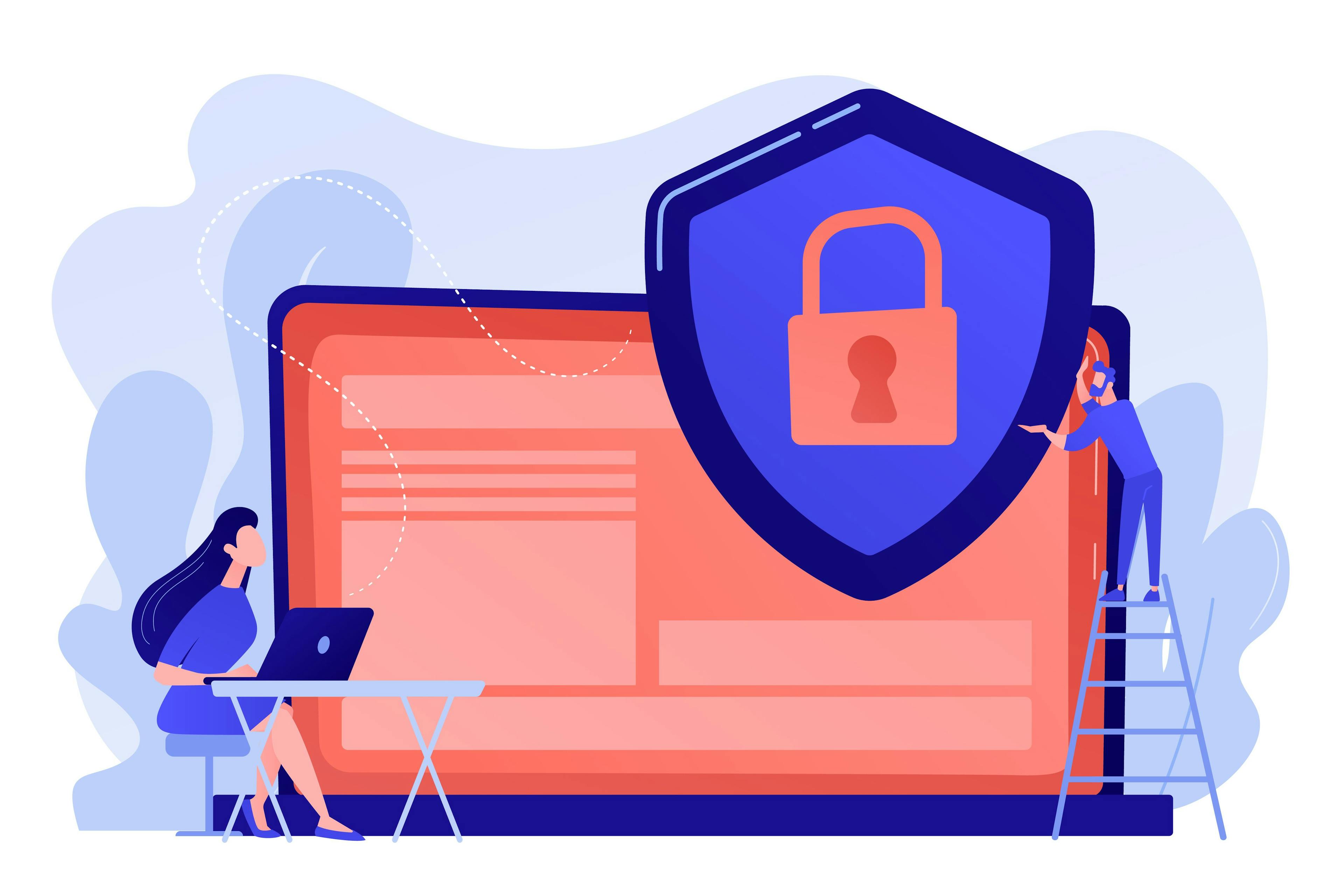 Computer lock data privacy concept