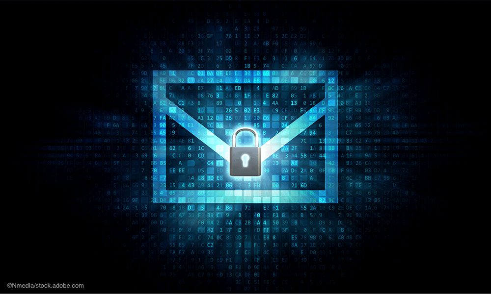 blue email lock icon