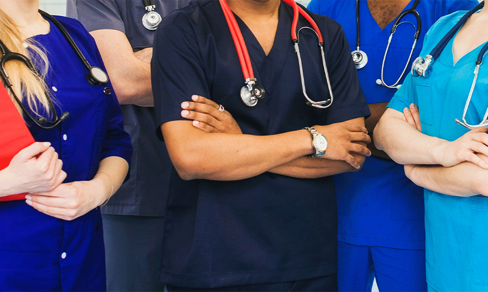 medical staff in scrubs