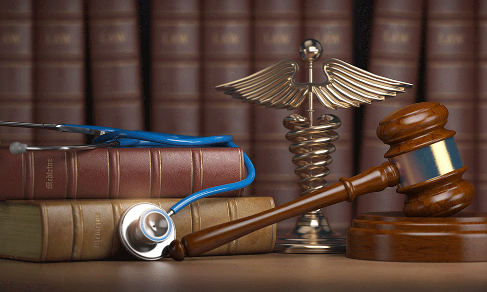medical law books stethoscope