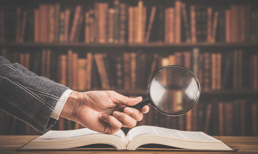 legal magnifying glass book