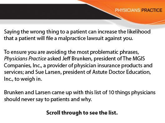 The Top 10 Things Doctors Should Never Say to Patients