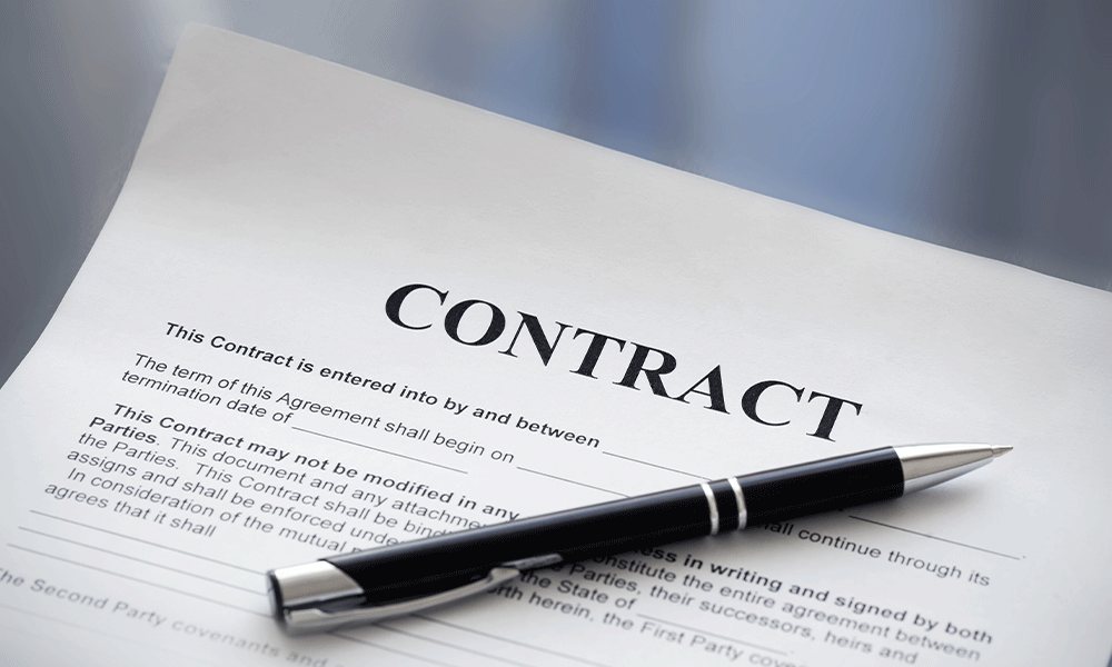 contract document pen