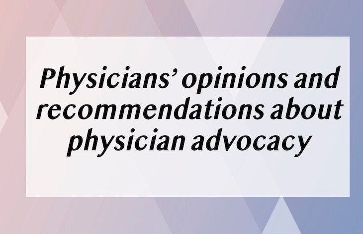 Physicians’ opinions and recommendations about physician advocacy