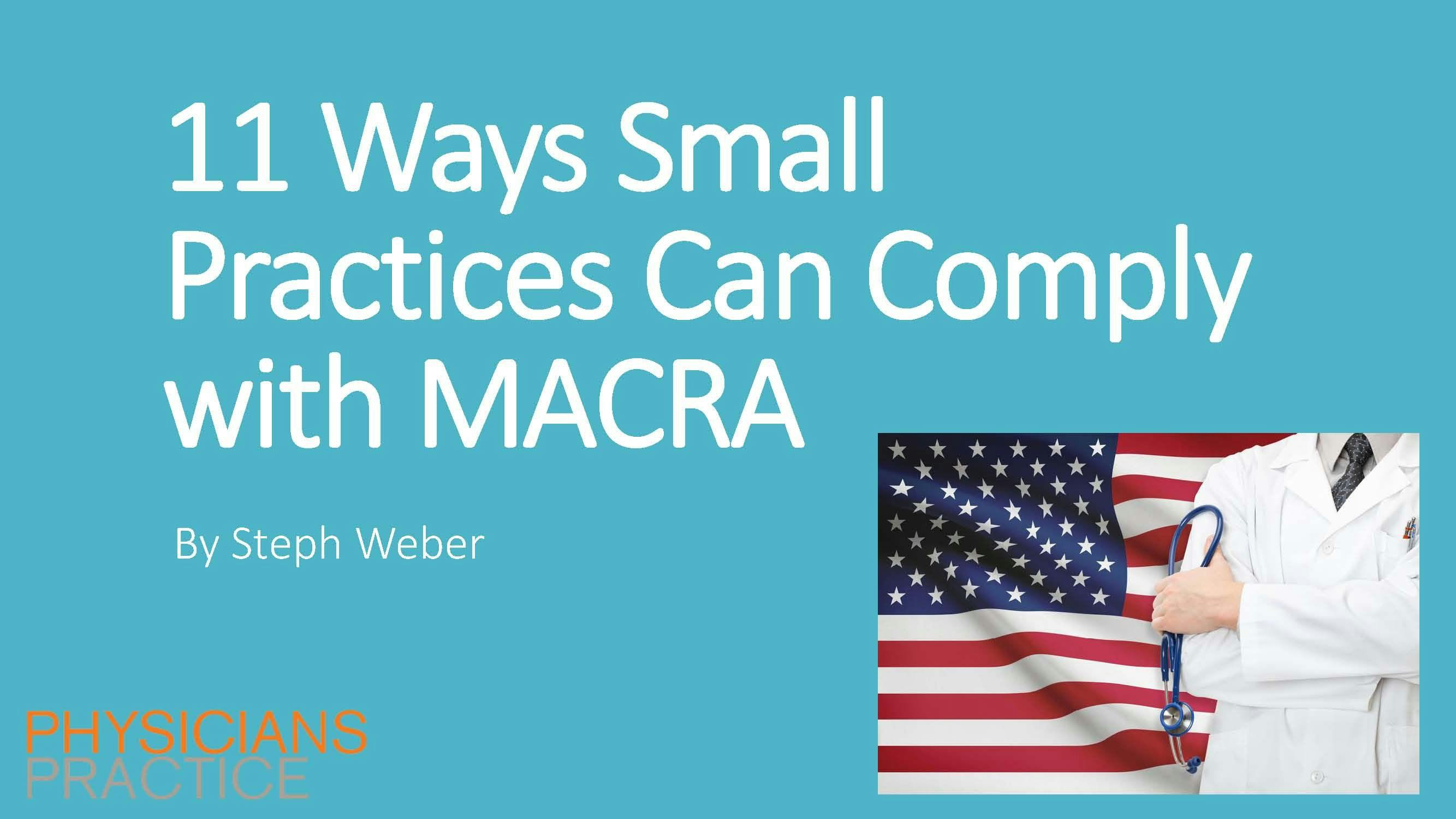 11 Ways Small Practices Can Comply with MACRA