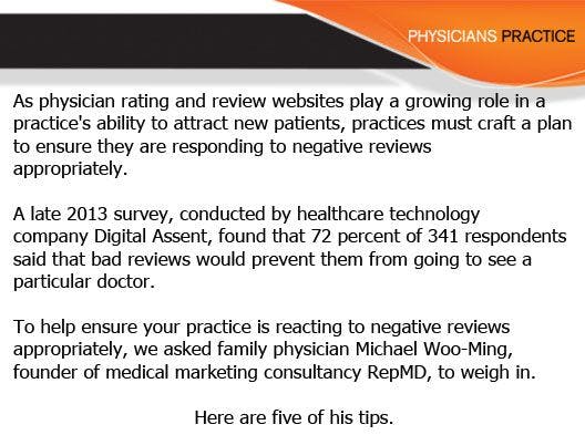 Responding to Negative Online Physician Reviews: 5 Considerations