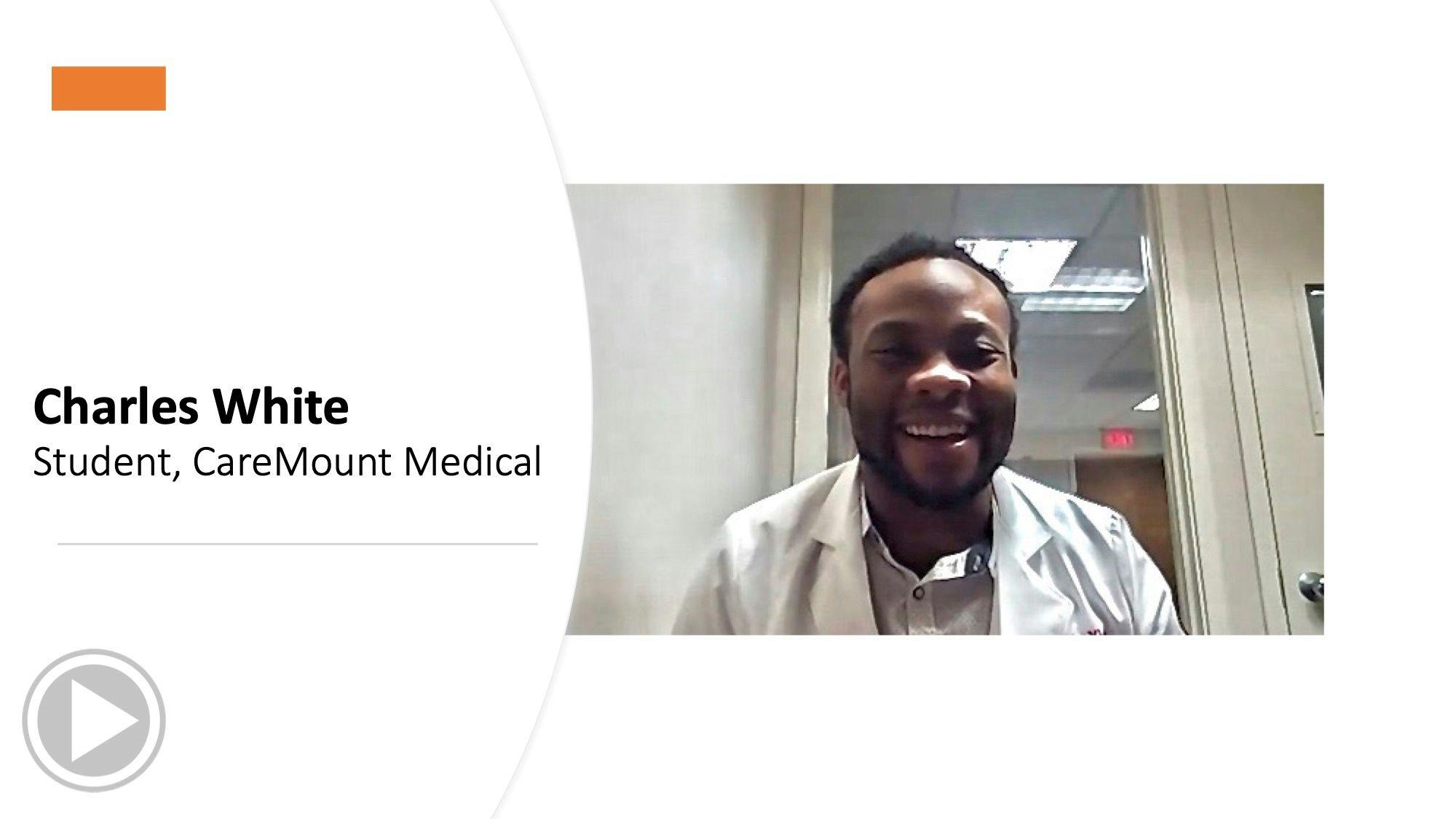 Medical student Charles White gives advice